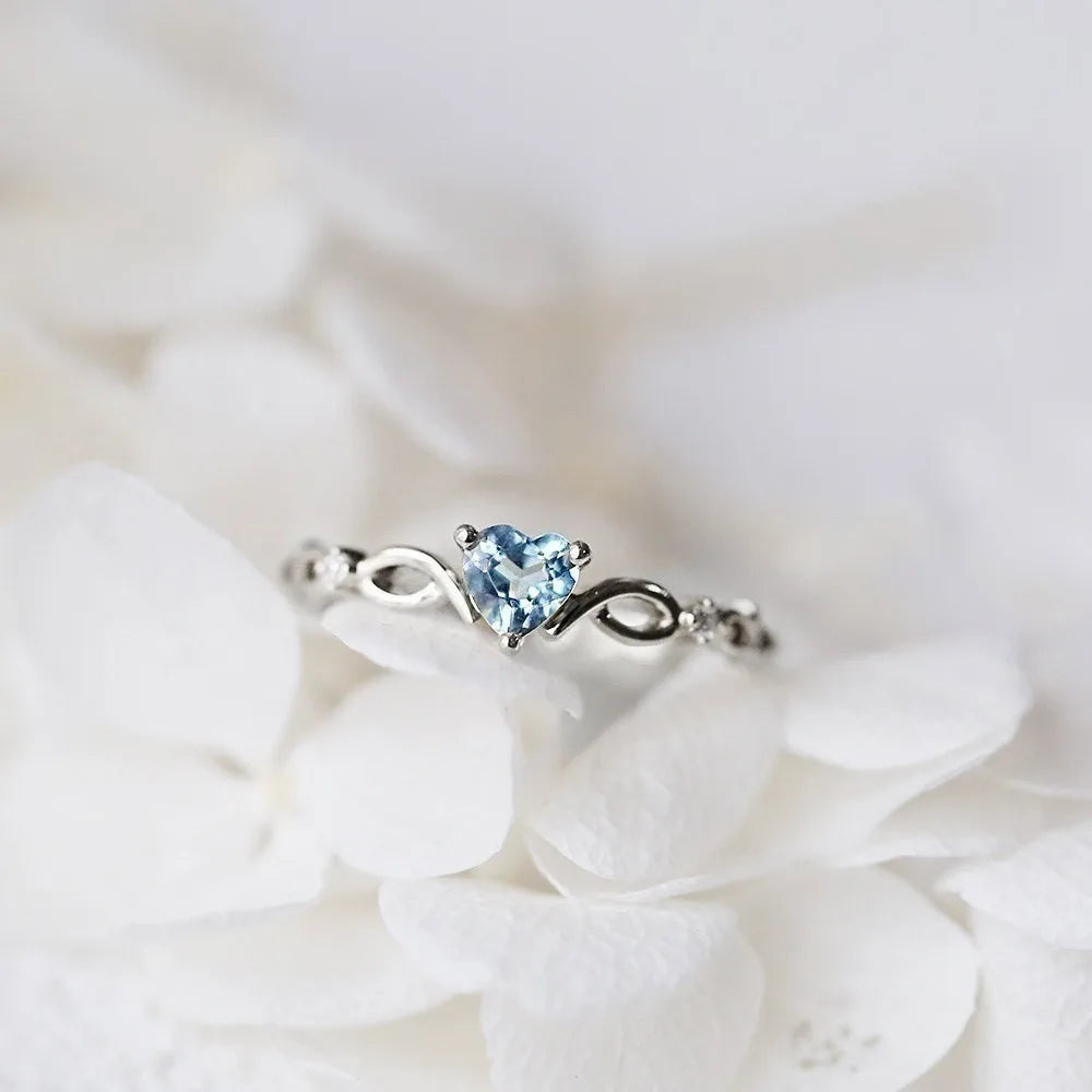 Huitan Heart Ring Multi Colored
