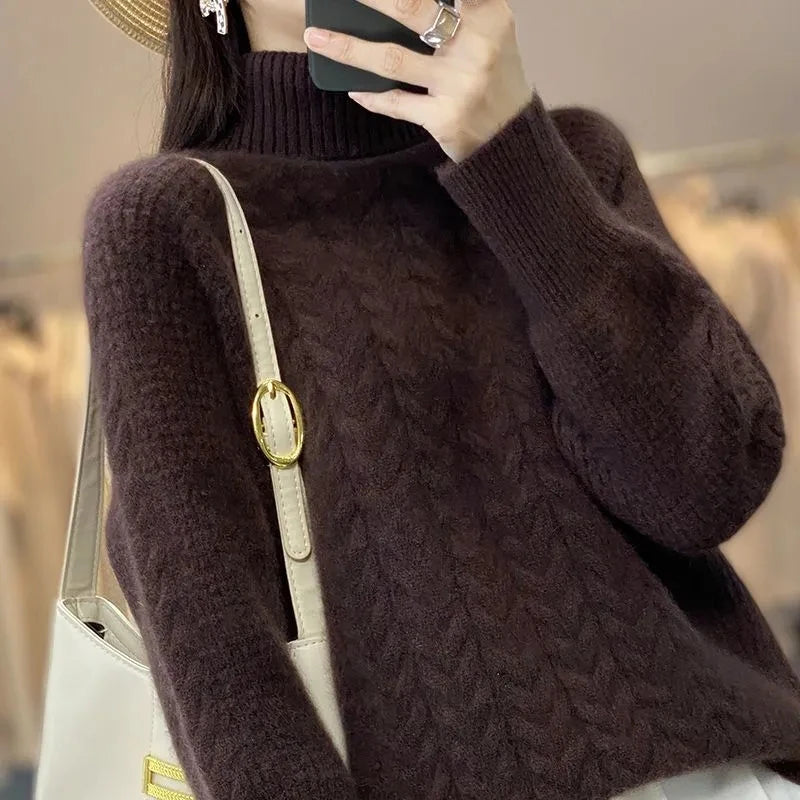 Fashion Cashmere Turtleneck Autumn Knitted Sweater