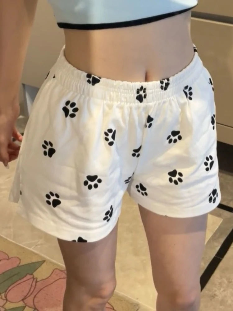 Cute Cat Printed Summer House Shorts