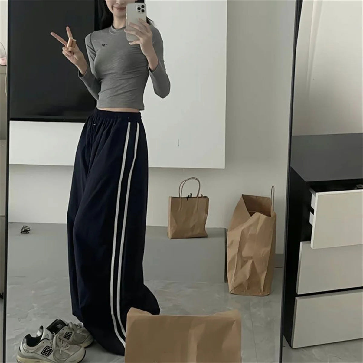 Multi-Colored Vintage Wide Leg Vintage Cargo Pants