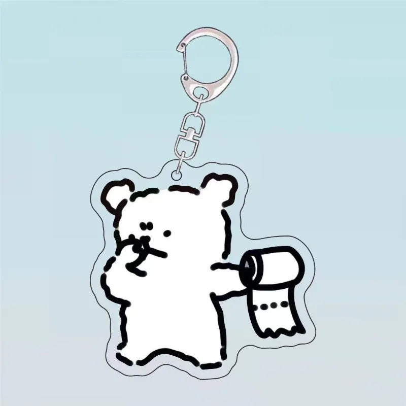 Dog Puppy Toilet Hanging Keychain