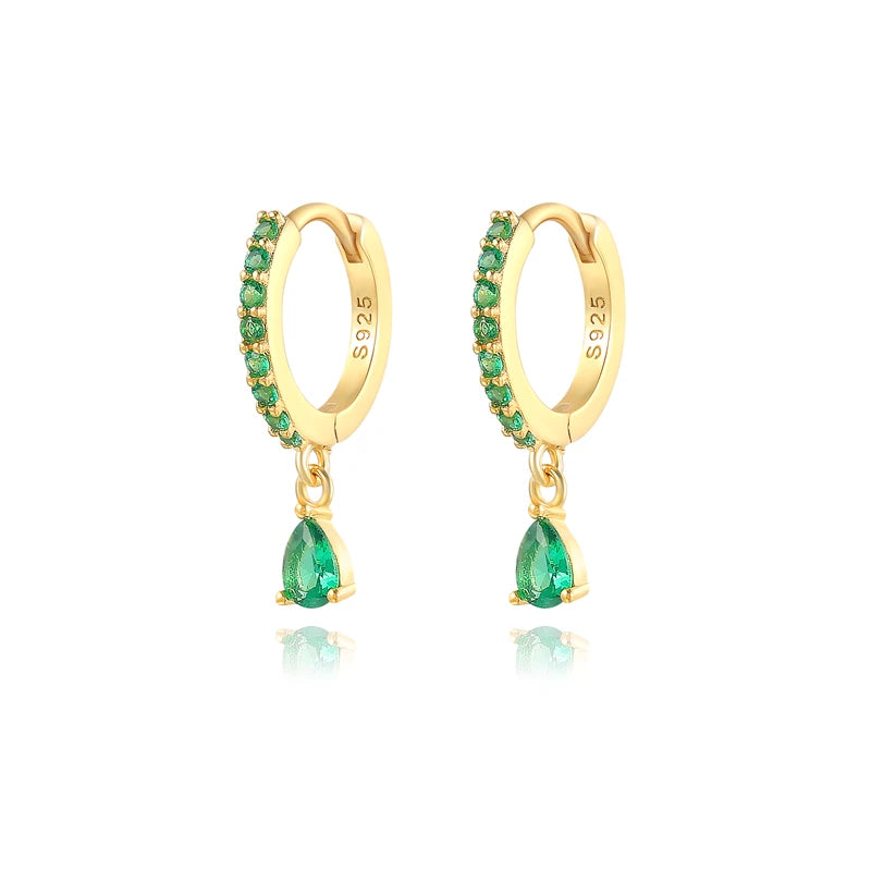 925 Sterling Colorful Multi-Styled/Color Small Round Drop Earrings
