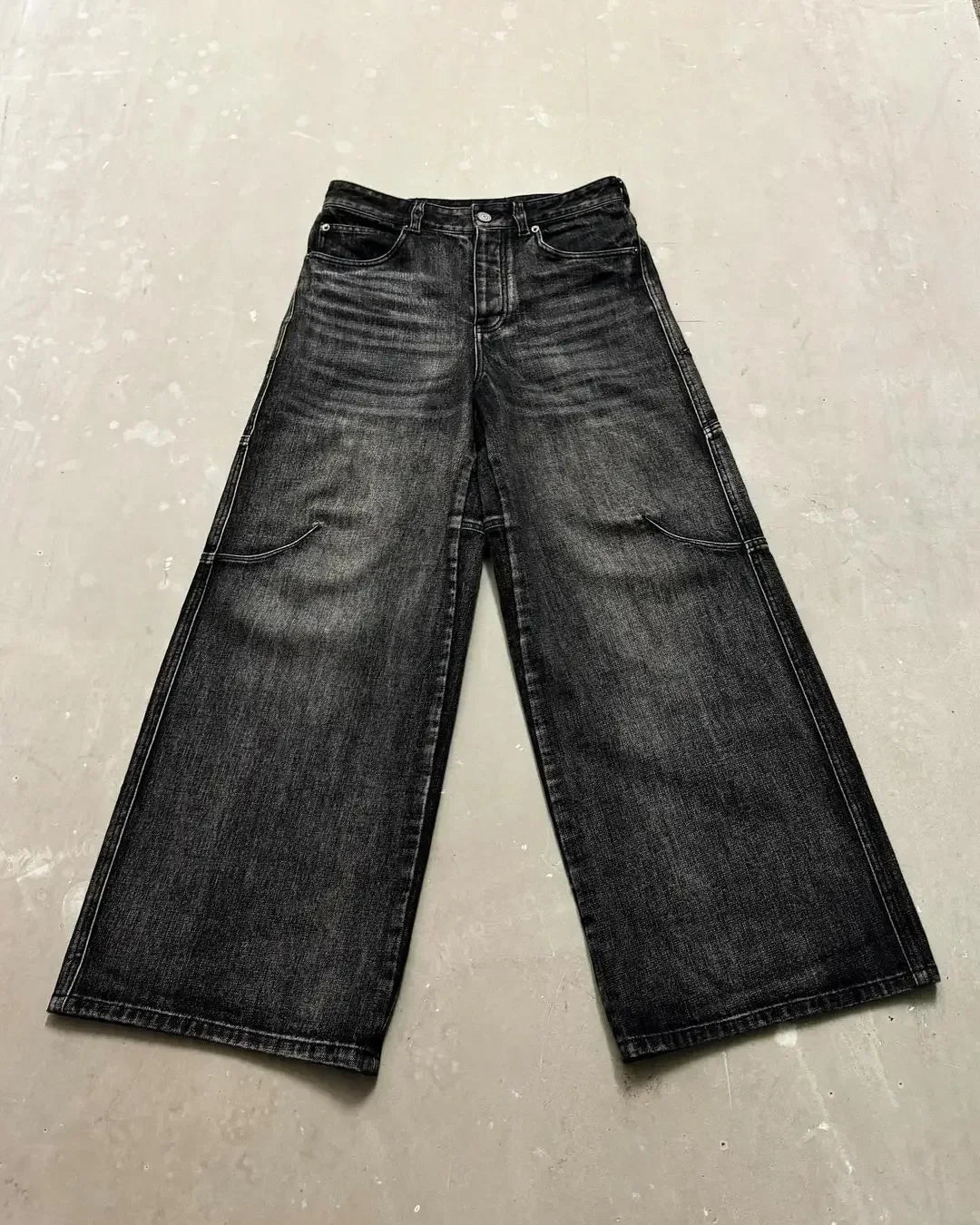 Y2k Goth Printed Retro High Waisted Slouchy Jeans