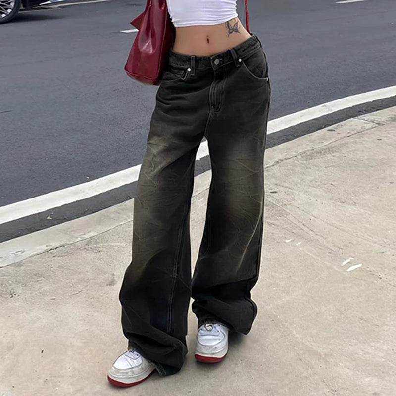 Y2K Baggy Pop American Retro Loose Denim Pants