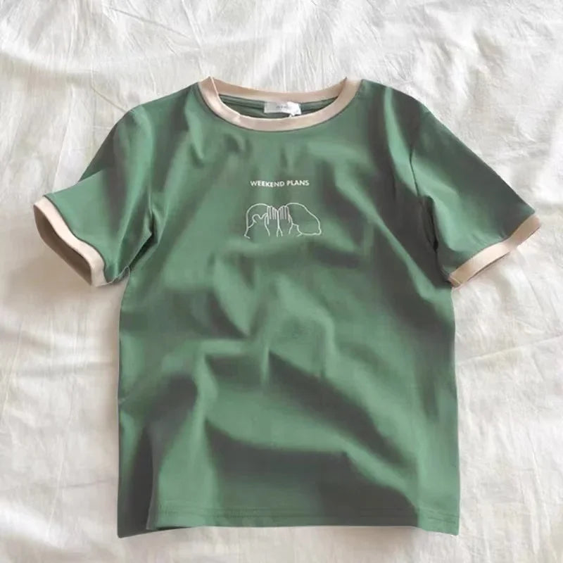 Cute Whisper Weekend Plan Graphic Printed T-shirt