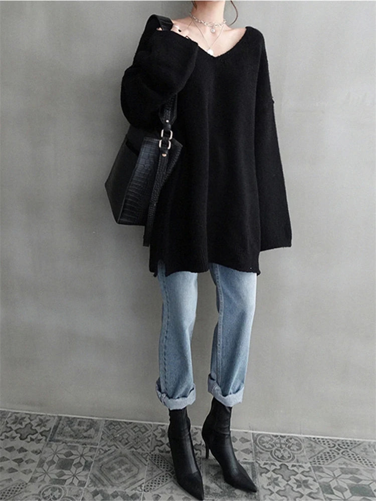 Knitted Winter Oversize Vintage Sweater Top