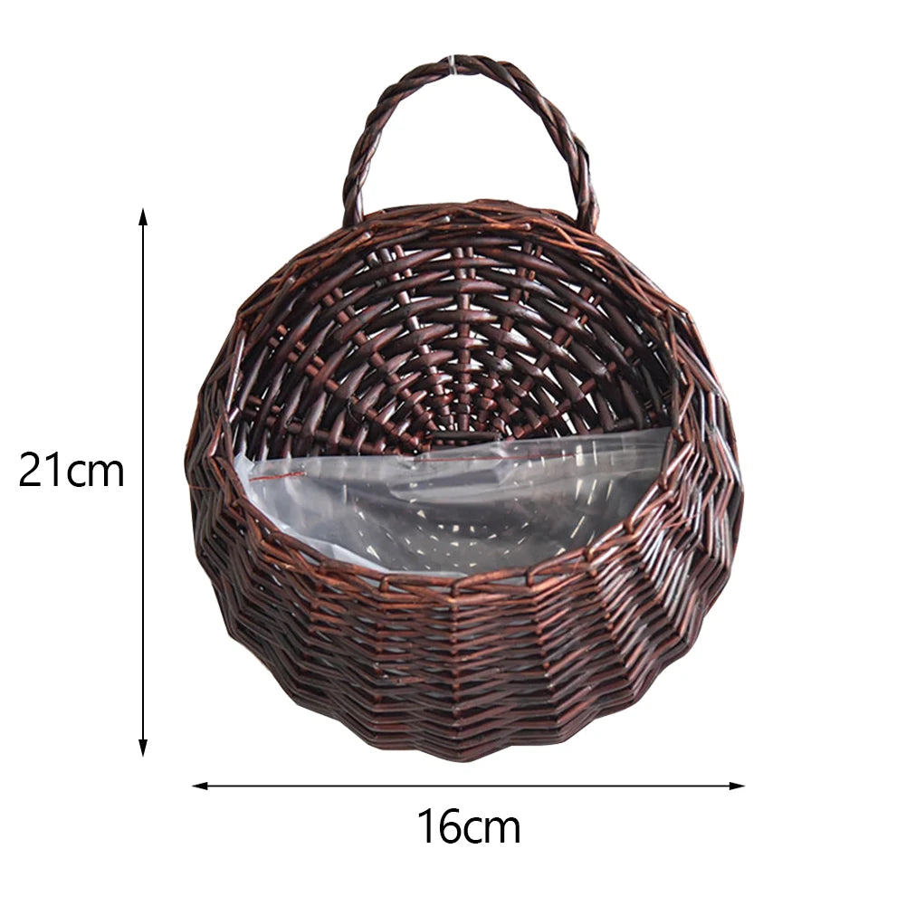 Hanging Mounted Flower Rattan Basket Pot