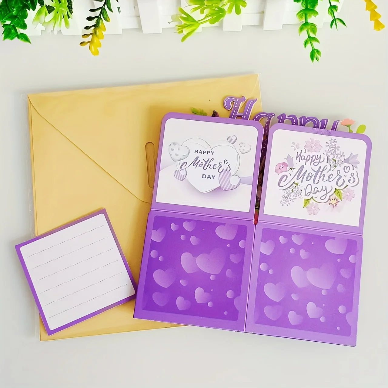 3D Mother's Day Purple Pop-Up Greeting Card