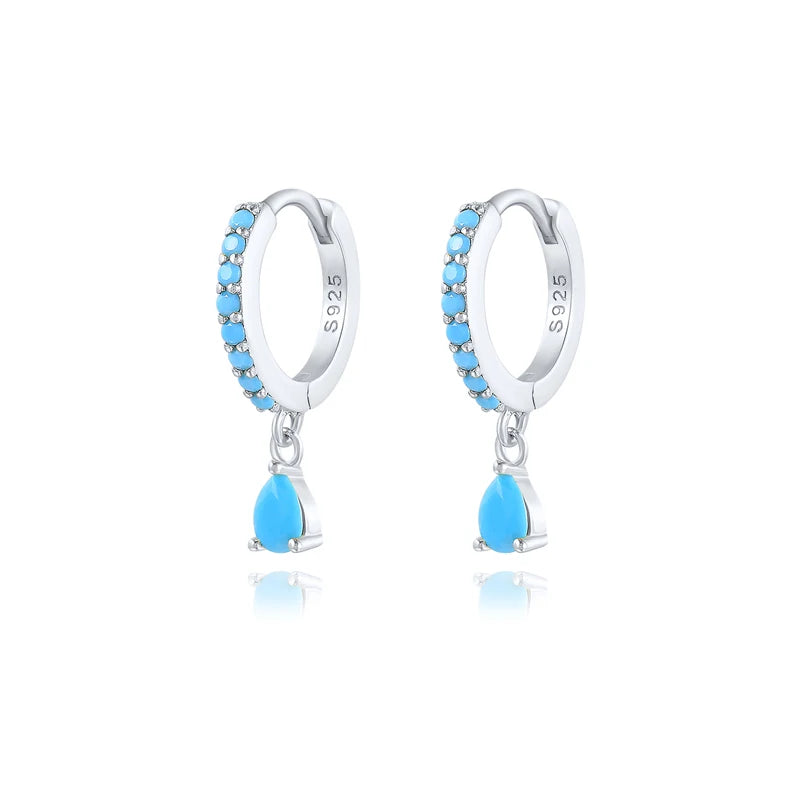 925 Sterling Colorful Multi-Styled/Color Small Round Drop Earrings