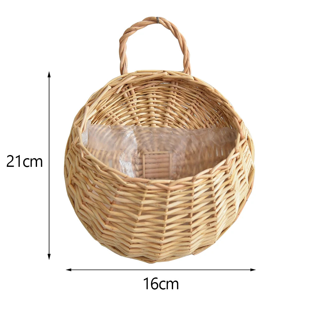 Hanging Mounted Flower Rattan Basket Pot