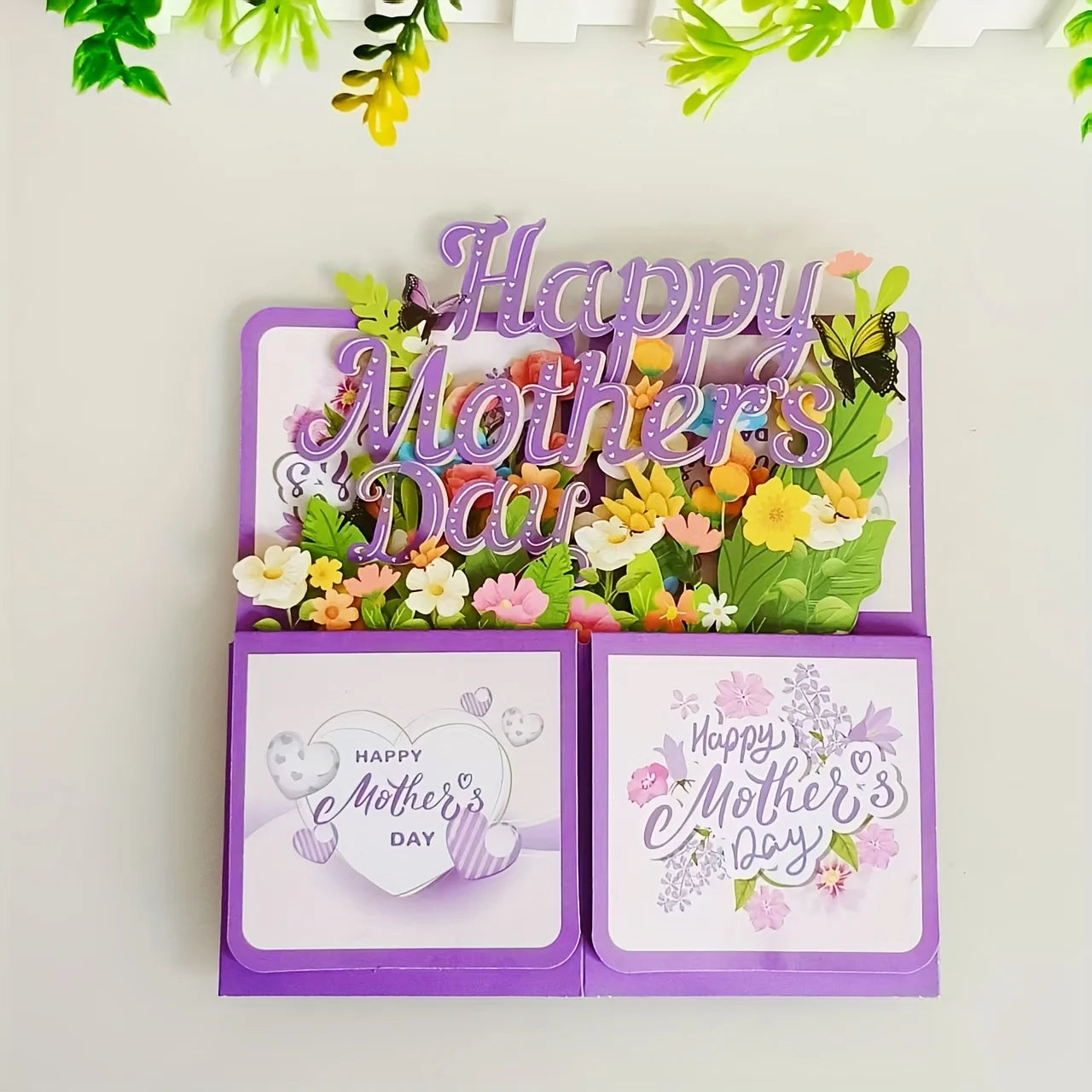 3D Mother's Day Purple Pop-Up Greeting Card