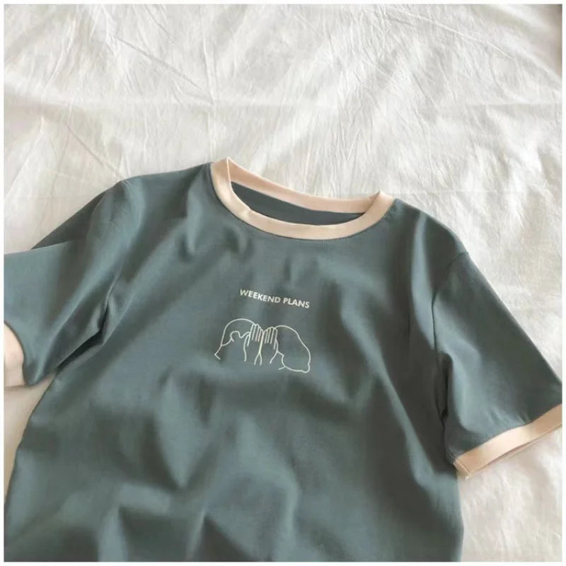 Cute Whisper Weekend Plan Graphic Printed T-shirt