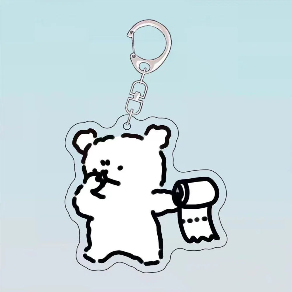 Dog Puppy Toilet Hanging Keychain