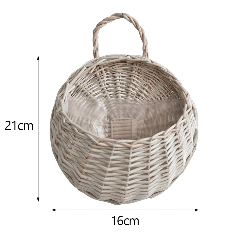 Hanging Mounted Flower Rattan Basket Pot
