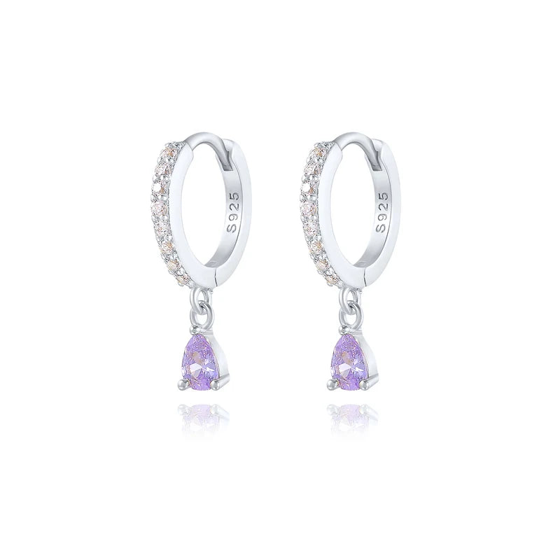 925 Sterling Colorful Multi-Styled/Color Small Round Drop Earrings
