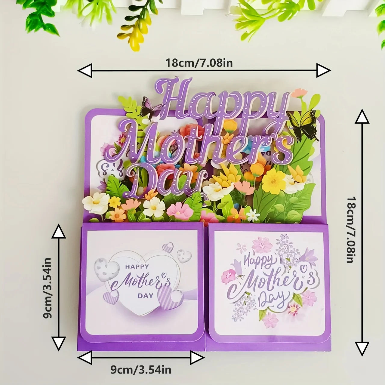 3D Mother's Day Purple Pop-Up Greeting Card