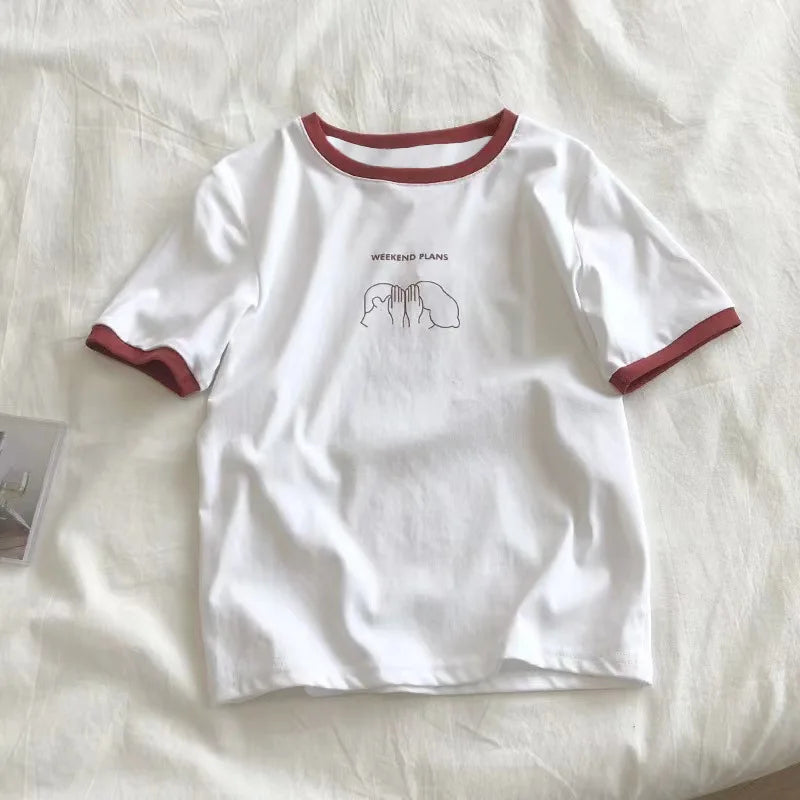 Cute Whisper Weekend Plan Graphic Printed T-shirt