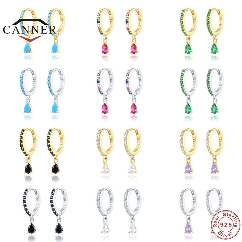 925 Sterling Colorful Multi-Styled/Color Small Round Drop Earrings