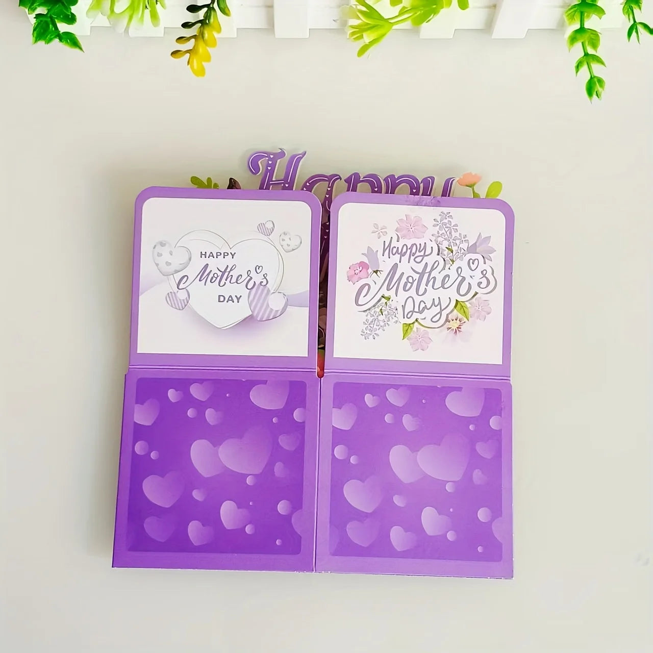 3D Mother's Day Purple Pop-Up Greeting Card