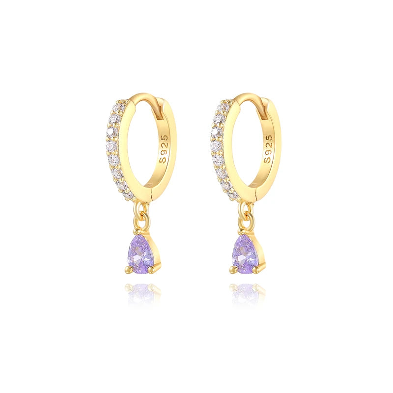 925 Sterling Colorful Multi-Styled/Color Small Round Drop Earrings