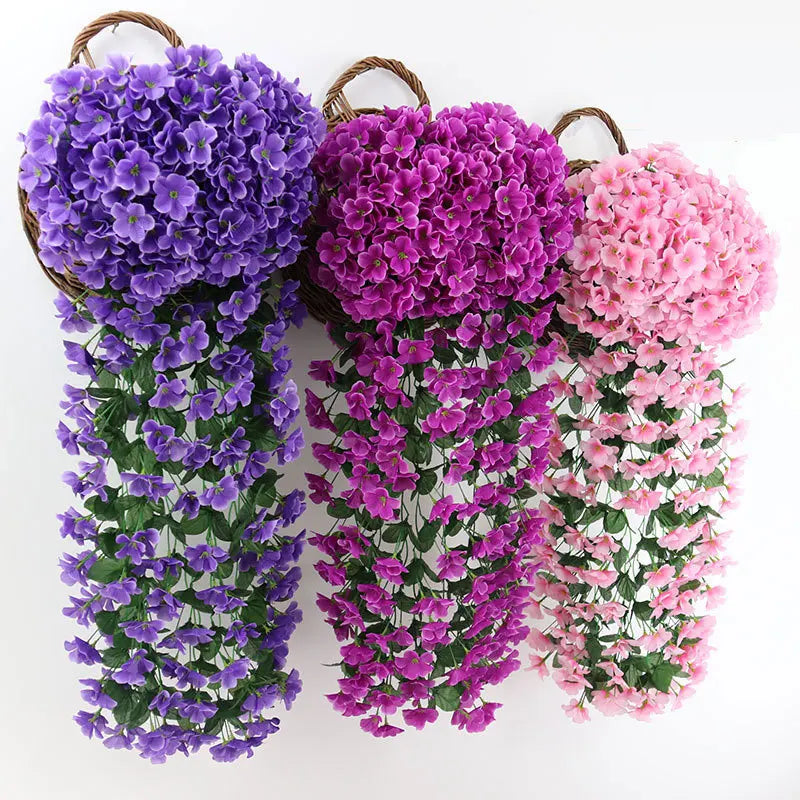 Multicolored Artificial Flower Hanging Orchid Wall Decoration
