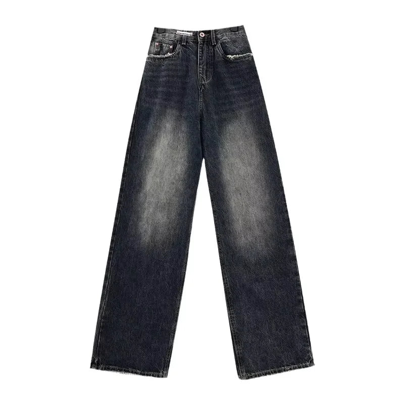 New Style Y2K Streetwear Retro Dust High Waist Jeans