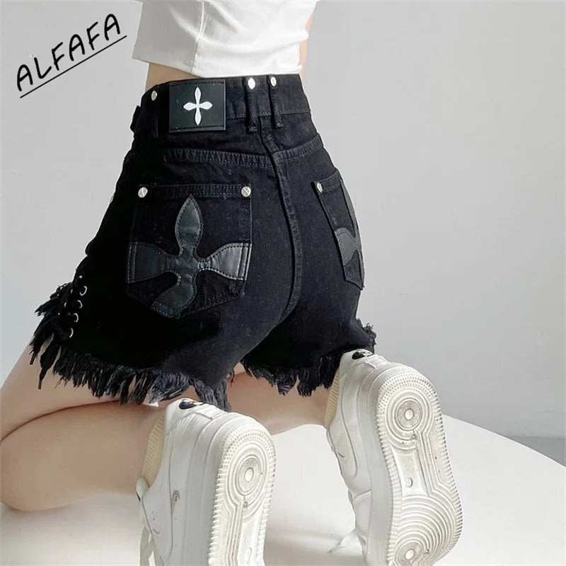 Y2K Cross Pocket High Waist Emo Streetwear Shorts