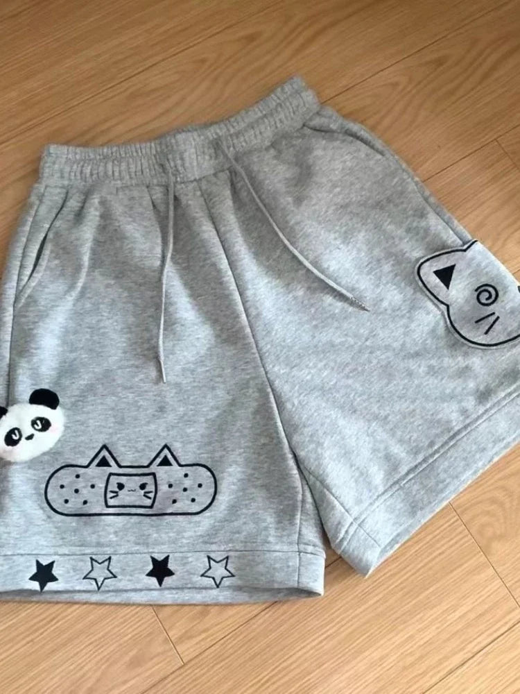 Japanese Style Kawaii Cute Cat Ear Embroidery Shorts