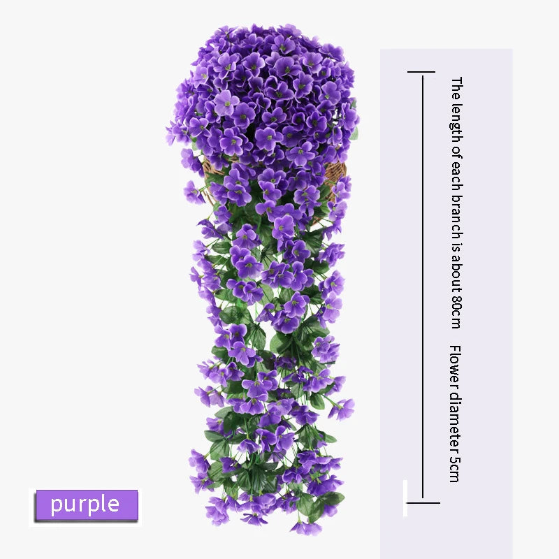 Multicolored Artificial Flower Hanging Orchid Wall Decoration