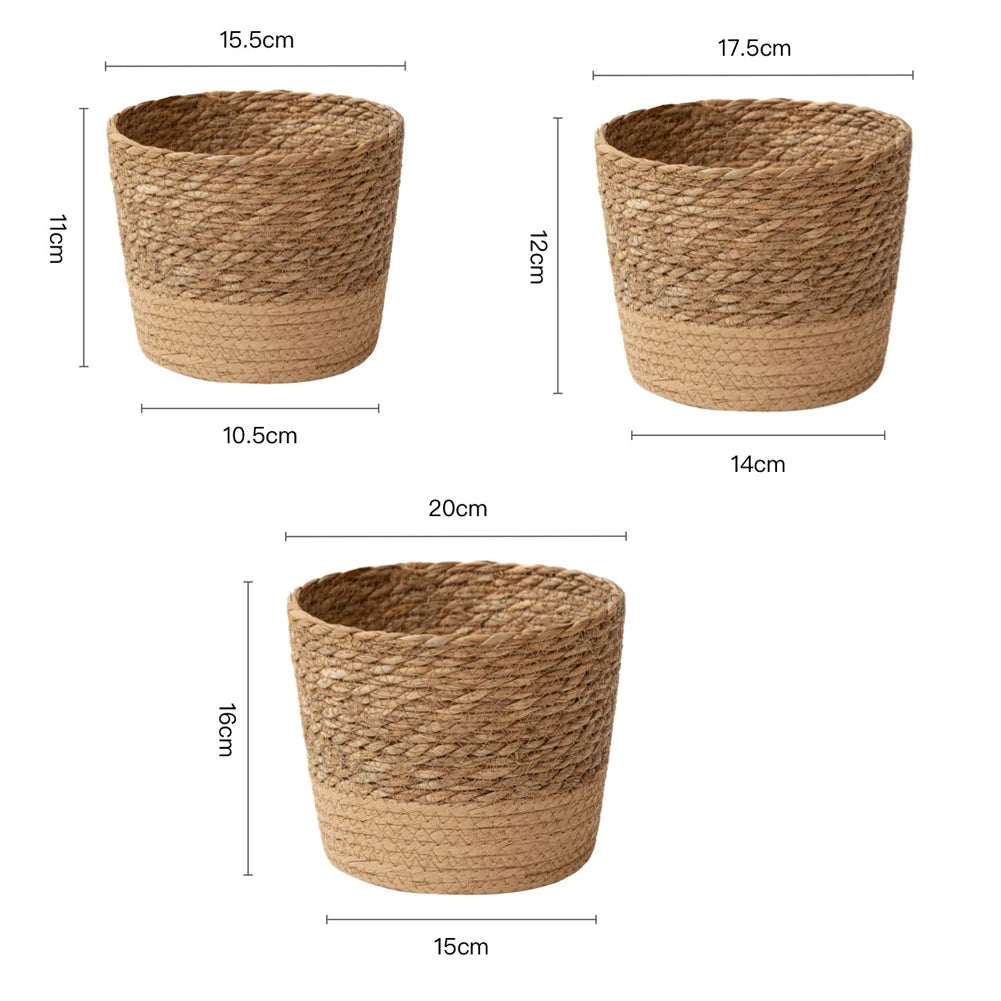 Straw Flower Pot Rattan Storage Basket