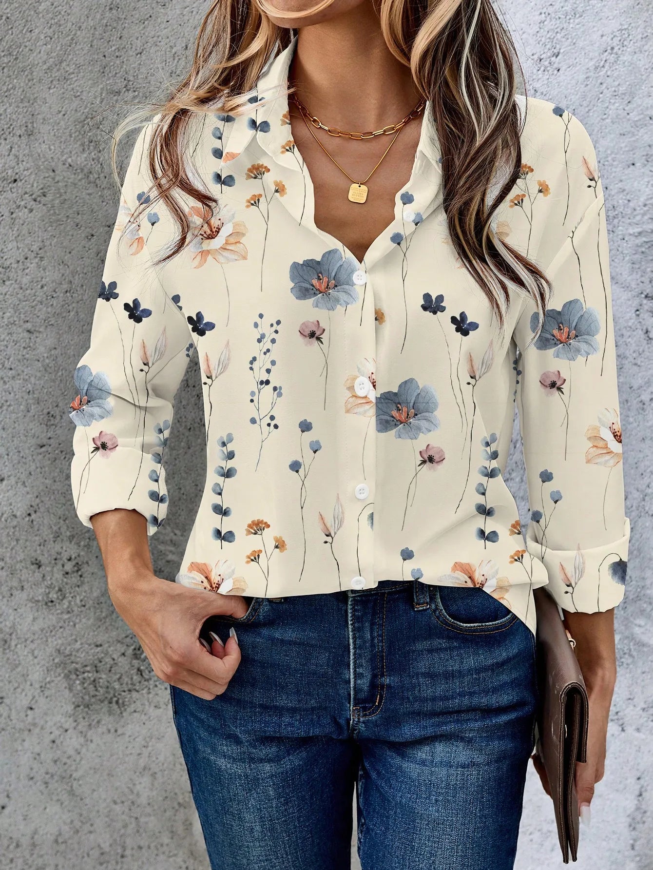 Women's Multicolor Floral Print Blouse Casual Summer Top Elegant Coffee Date Weekend Brunch Park Stroll Fashion Blouse