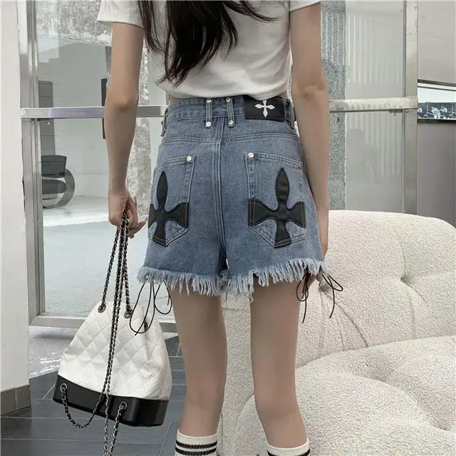 Y2K Cross Pocket High Waist Emo Streetwear Shorts