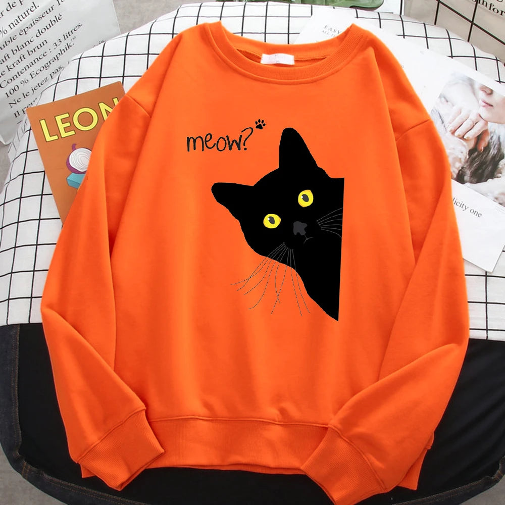 Holiday Curious Meow Black Cat Sweater