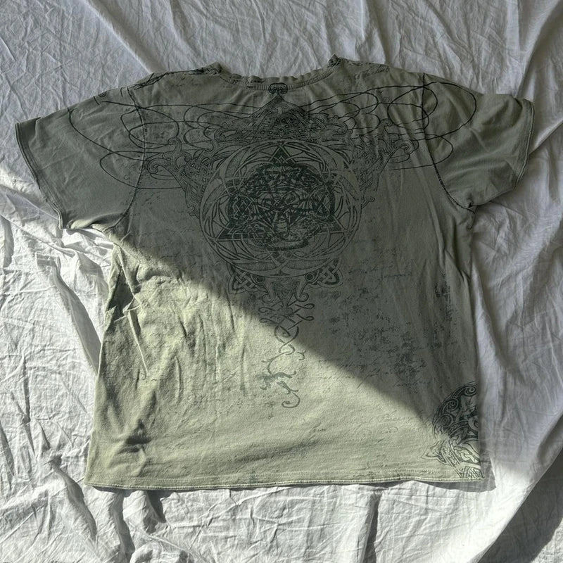 Y2K Graphic Oversized Star Cyber T-Shirt