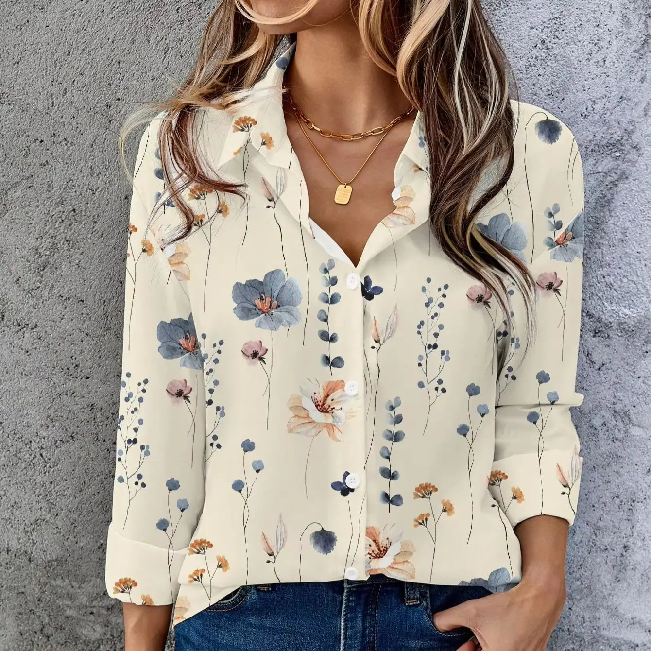 Women's Multicolor Floral Print Blouse Casual Summer Top Elegant Coffee Date Weekend Brunch Park Stroll Fashion Blouse