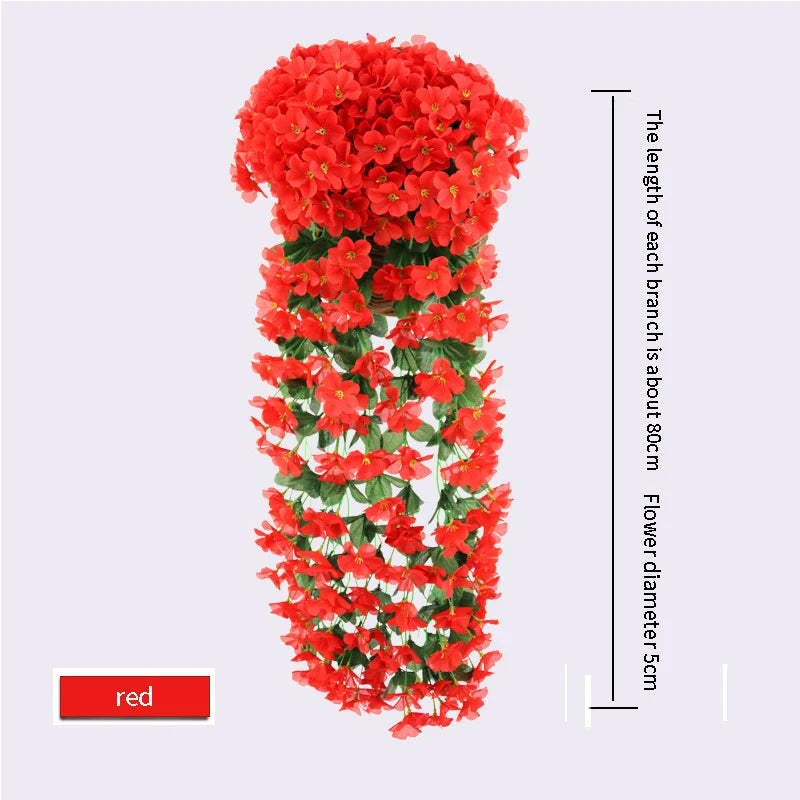 Multicolored Artificial Flower Hanging Orchid Wall Decoration