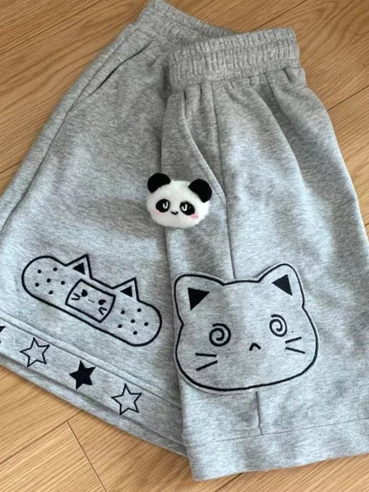 Japanese Style Kawaii Cute Cat Ear Embroidery Shorts