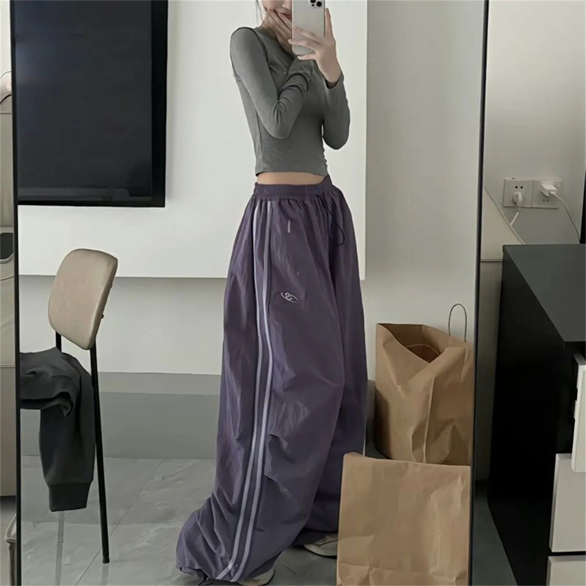 Multi-Colored Vintage Wide Leg Vintage Cargo Pants