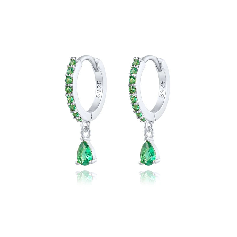 925 Sterling Colorful Multi-Styled/Color Small Round Drop Earrings