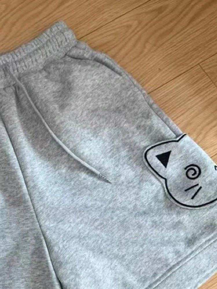 Japanese Style Kawaii Cute Cat Ear Embroidery Shorts