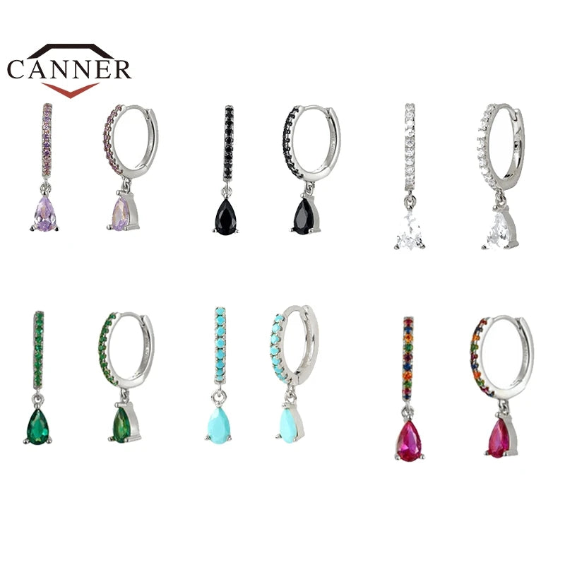 925 Sterling Colorful Multi-Styled/Color Small Round Drop Earrings