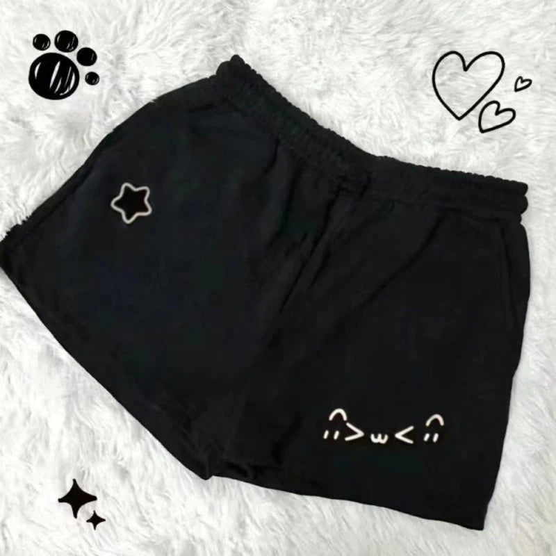 Cotton Cat Kawaii Printed Star Shorts