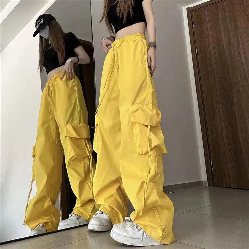 Women Cargo Casual High Waist Hip-hop Trousers