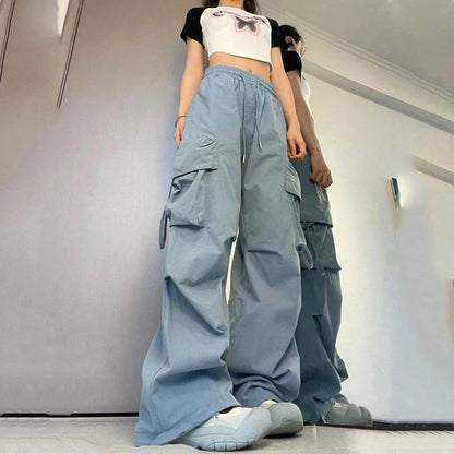 Women Cargo Casual High Waist Hip-hop Trousers