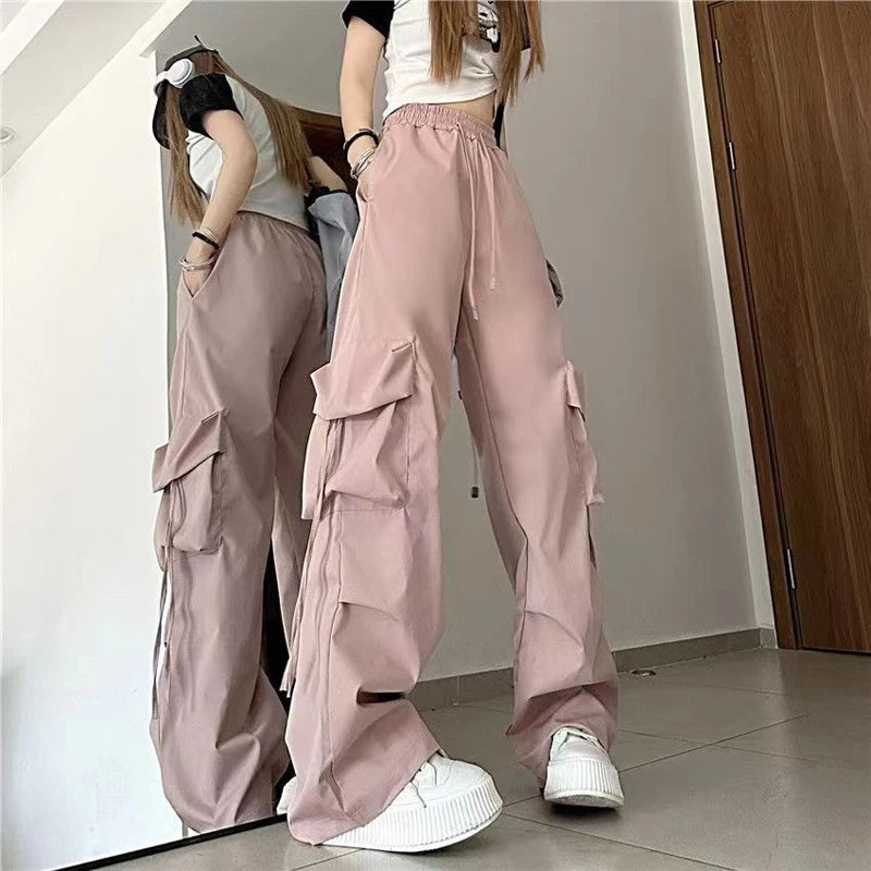 Women Cargo Casual High Waist Hip-hop Trousers