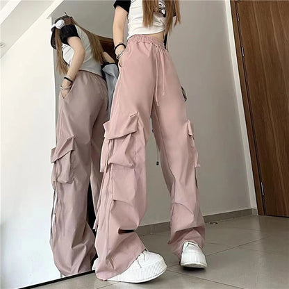 Women Cargo Casual High Waist Hip-hop Trousers