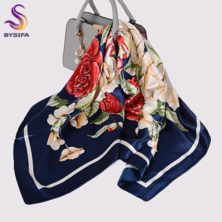 Silk Printed Rose Scarf
