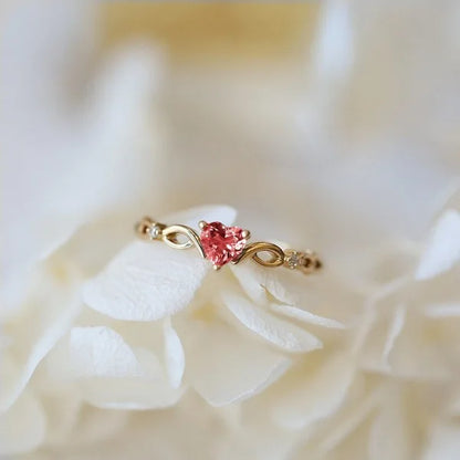 Huitan Heart Ring Multi Colored