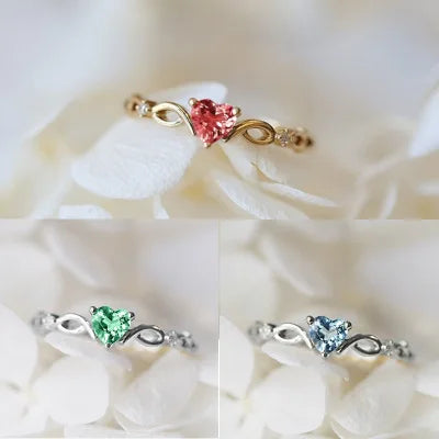 Huitan Heart Ring Multi Colored
