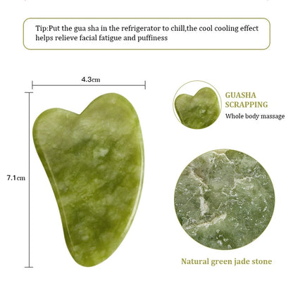 Gua Sha Jade Massage Roller Set